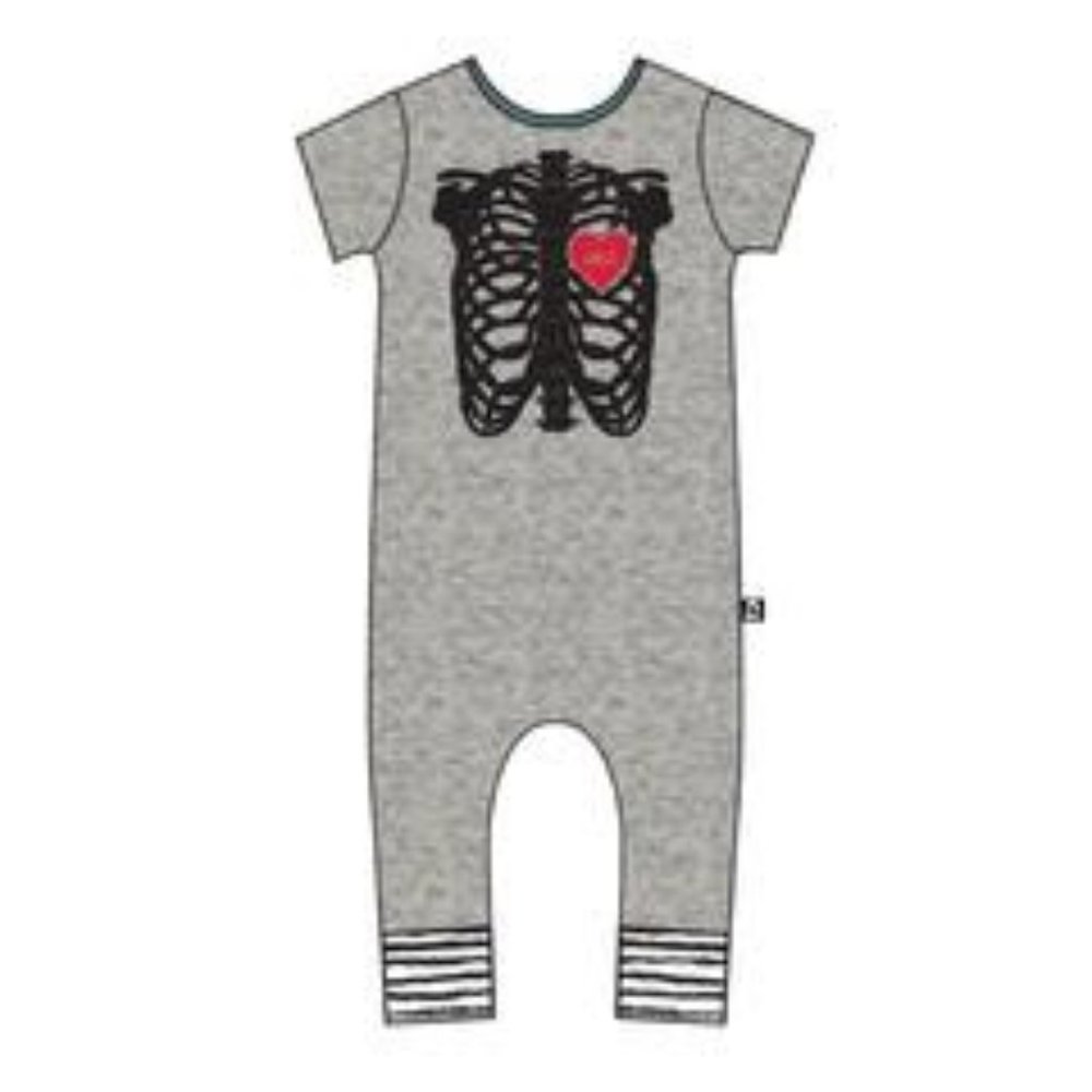 Short Sleeve Heather Grey 'Skelly' Rag Unisex